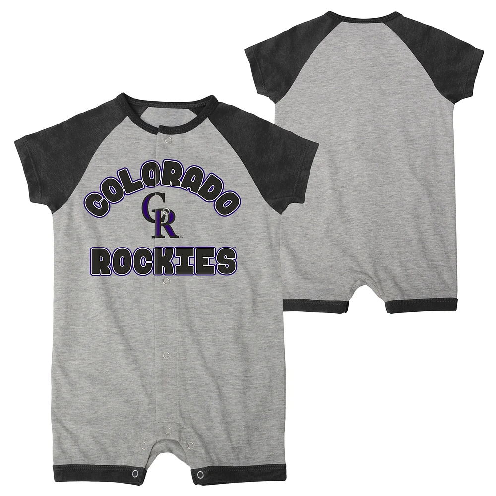 Barboteuse à boutons-pression raglan base supplémentaire Colorado Rockies gris chiné pour bébé