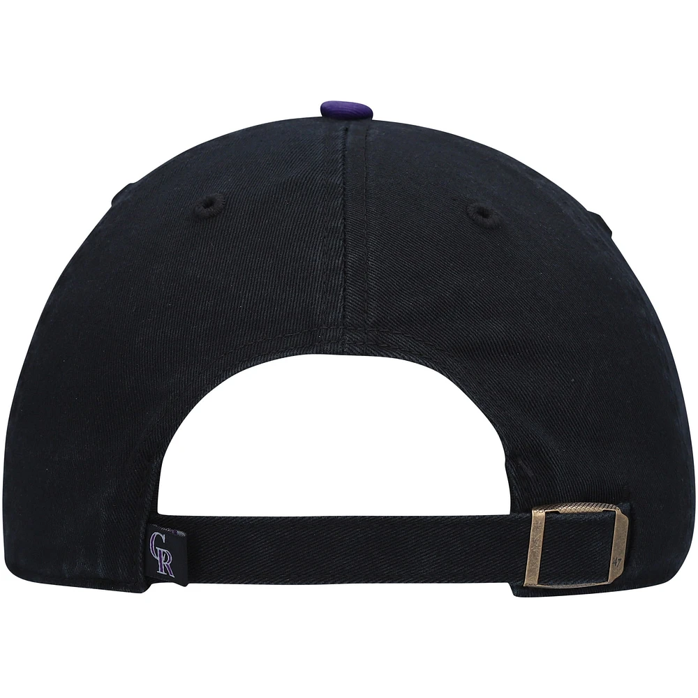 Men's '47 Black Colorado Rockies Clean Up Adjustable Hat