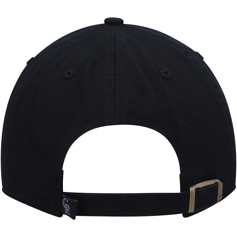 Men's '47  Black Colorado Rockies Team Pride Clean Up Adjustable Hat