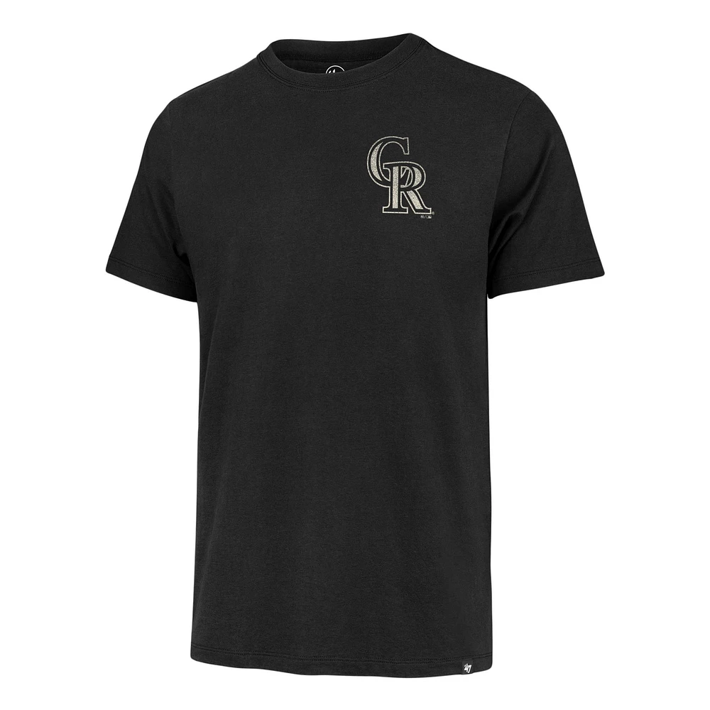 Men's '47  Black Colorado Rockies Turn Back Franklin T-Shirt