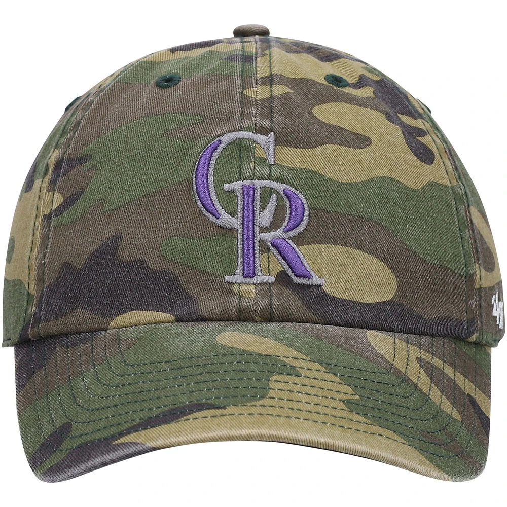 Men's '47 Camo Colorado Rockies Team Clean Up Adjustable Hat