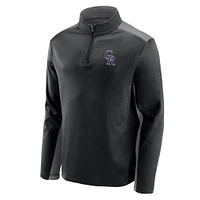 Men's Black Colorado Rockies Team Primary Logo Quarter-Zip Jacket