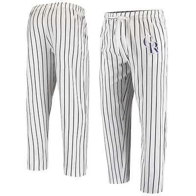 Concepts Sport - Pantalon blanc à fines rayures Colorado Rockies Vigor pour homme