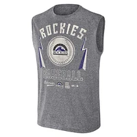 Men's Darius Rucker Collection by Fanatics Charcoal Colorado Rockies Relaxed-Fit Muscle Tank Top