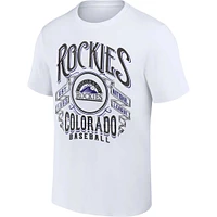Collection Darius Rucker pour homme par Fanatics - T-shirt Colorado Rockies en détresse Rock homme, blanc