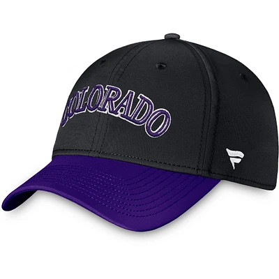 Men's Fanatics Black/Purple Colorado Rockies Core Flex Hat