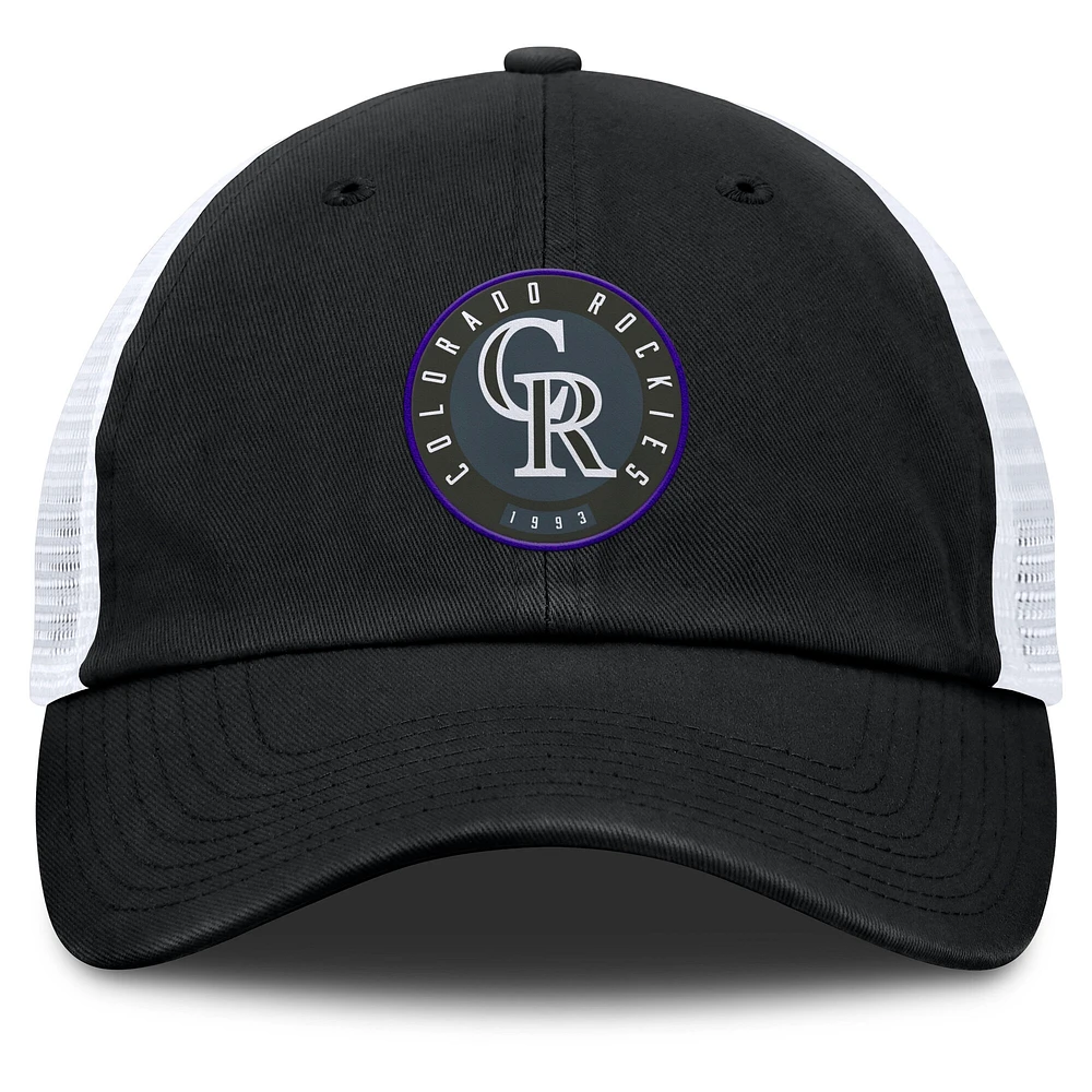 Men's Fanatics Black/White Colorado Rockies Averies Adjustable Hat