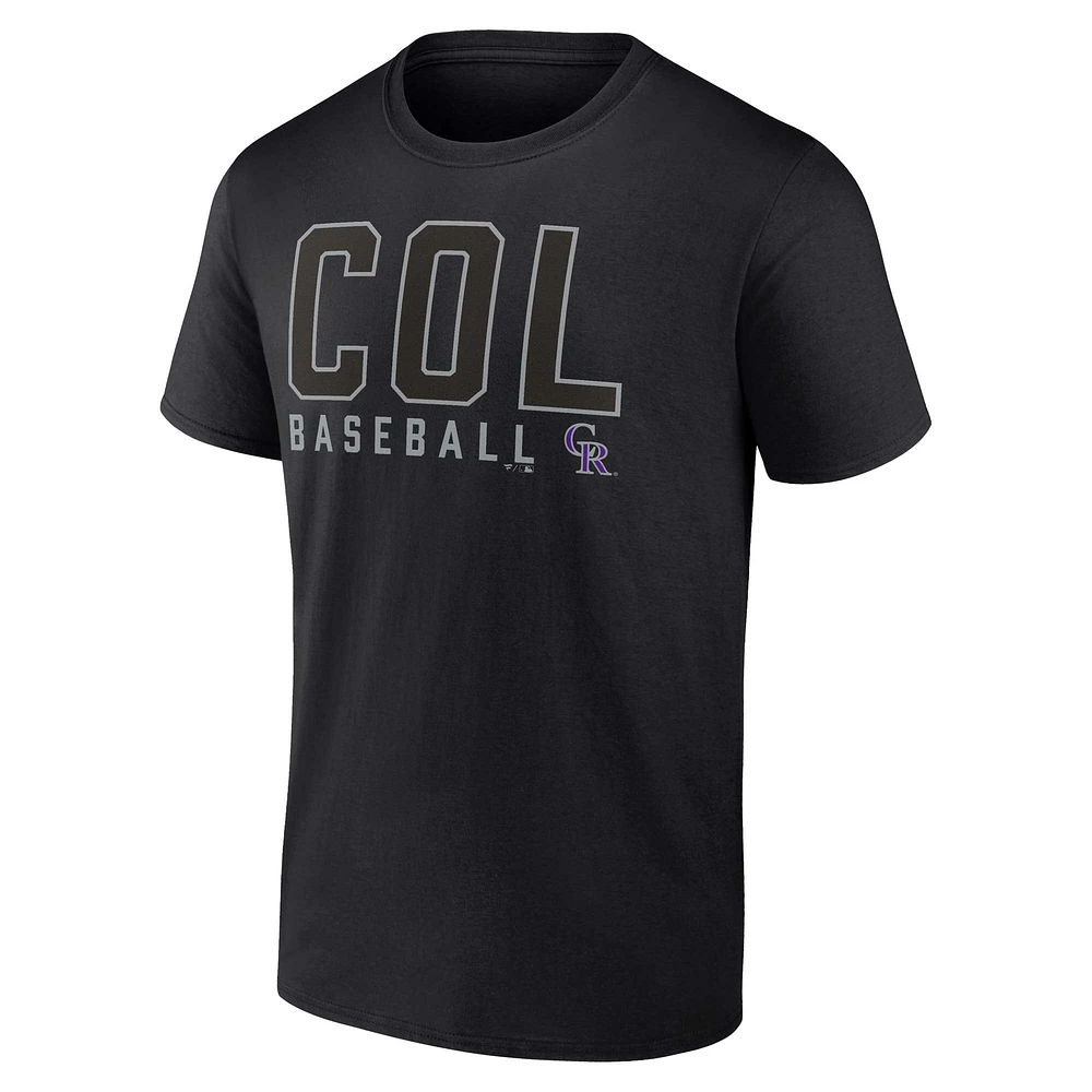 Men's Fanatics Black/White Colorado Rockies Two-Pack Combo T-Shirt Set