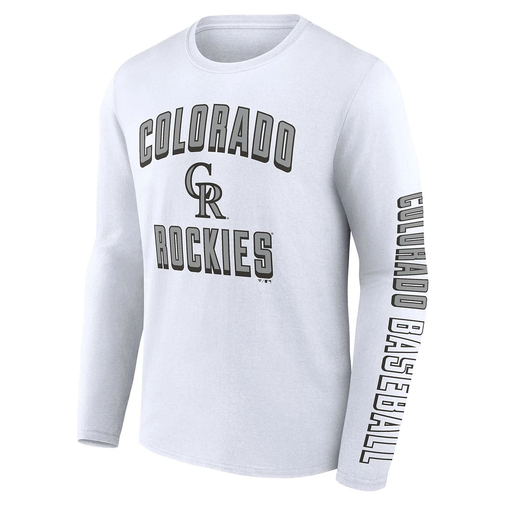 Men's Fanatics Black/White Colorado Rockies Two-Pack Combo T-Shirt Set