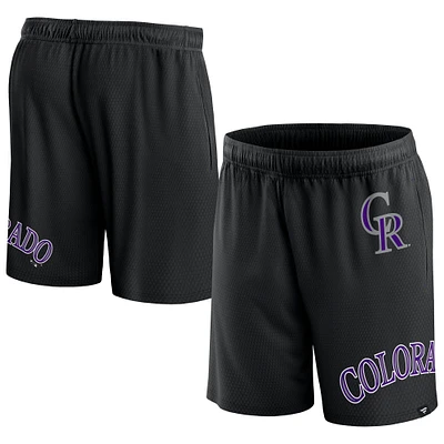 Short en maille Clincher Colorado Rockies Fanatics noir pour hommes