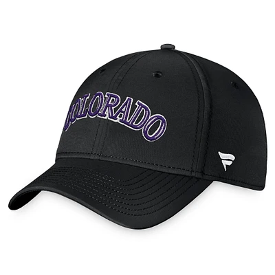 Casquette Core Flex noire Colorado Rockies Fanatics pour hommes