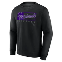 Men's Fanatics Black Colorado Rockies Focus Fleece Pullover Sweatshirt