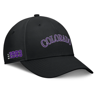 Men's Fanatics Black Colorado Rockies Fundamental Tag Flex Hat
