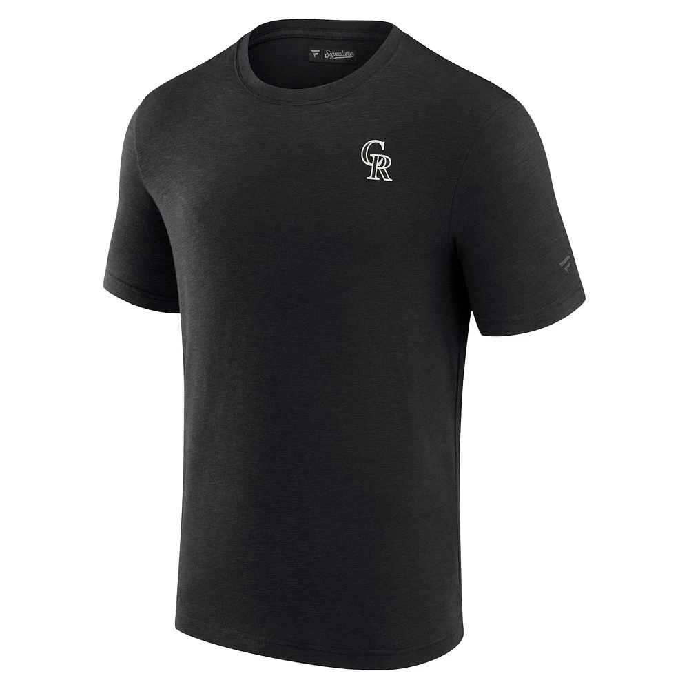 T-shirt noir à manches courtes en modal Fanatics Colorado Rockies pour hommes