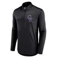 Men's Fanatics Black Colorado Rockies Tough Minded Lightweight Quarter-Zip Pullover