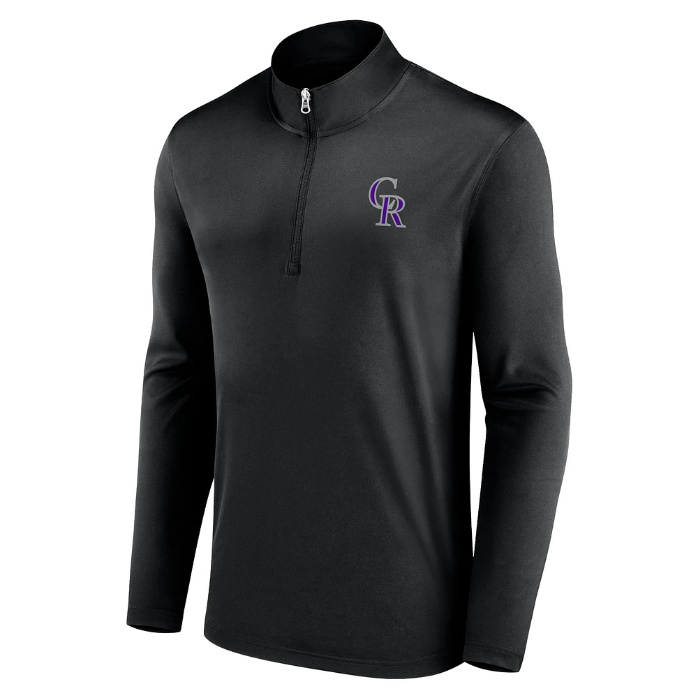 Men's Fanatics Black Colorado Rockies Underdog Mindset Quarter-Zip Jacket