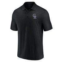 Polo noir Fanatics pour hommes des Rockies du Colorado avec séquence de victoires