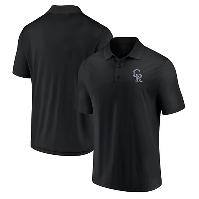 Polo noir Fanatics pour hommes des Rockies du Colorado avec séquence de victoires