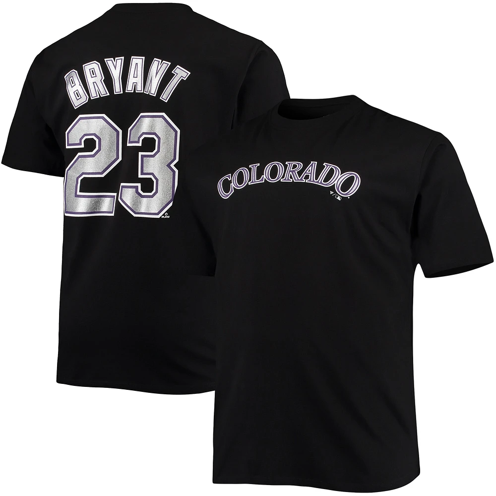 Men's Kris Bryant Black Colorado Rockies Big & Tall Name Number T-Shirt