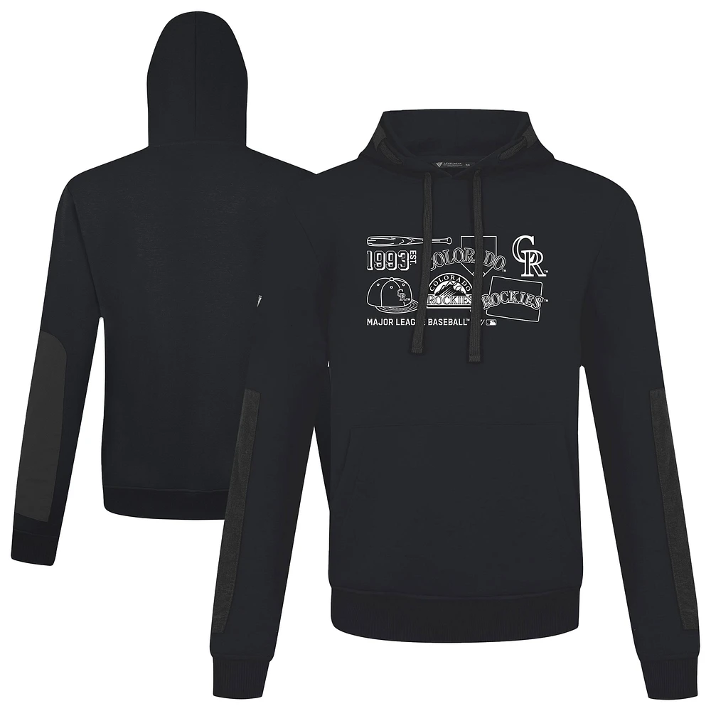 Sweat à capuche noir pour homme Levelwear Colorado Rockies Cooperstown Collection Bombay Campaign