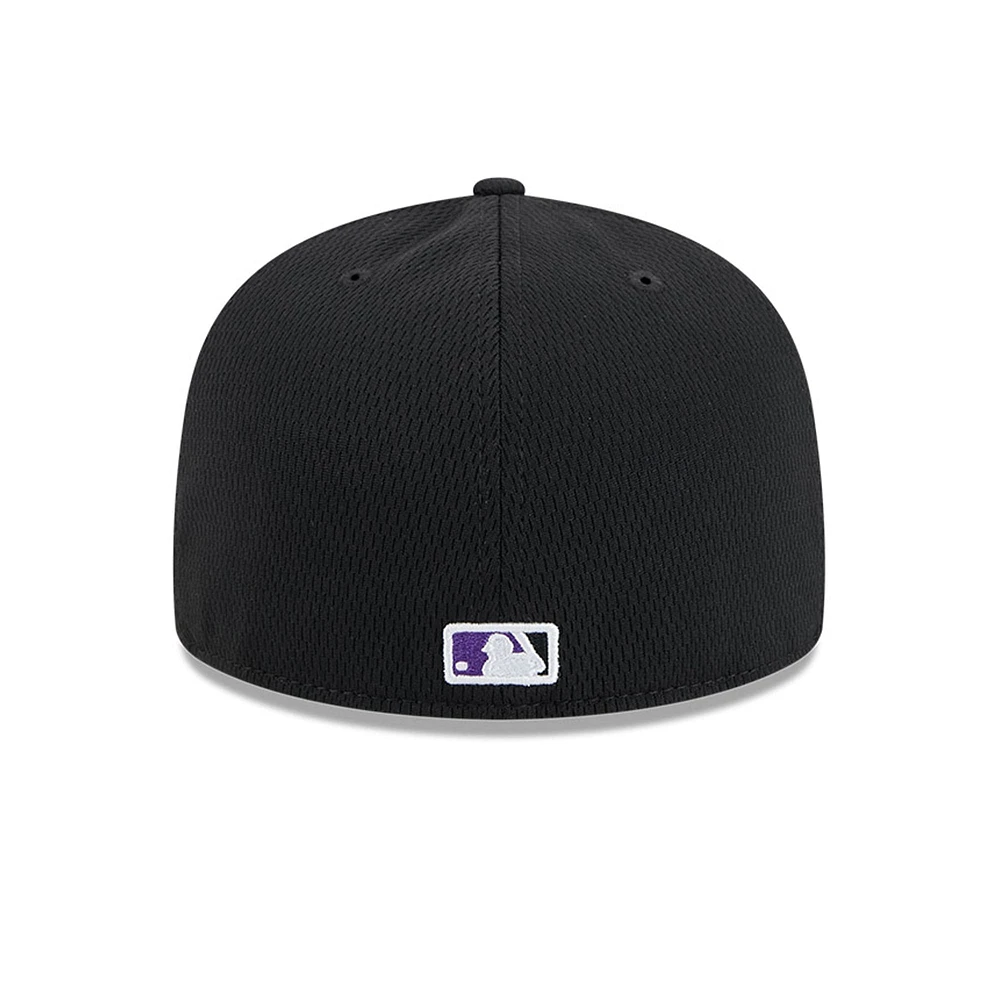 Men's New Era Black Colorado Rockies 2025 MLB Clubhouse 59FIFTY Fitted Hat