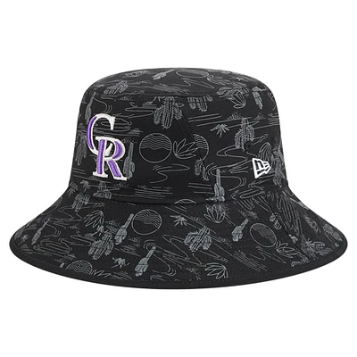 Bob New Era noir à imprimé intégral Colorado Rockies 2025 Spring Training pour homme