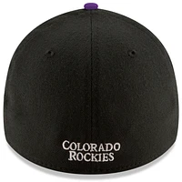 Men's New Era Black Colorado Rockies Game Team Classic 39THIRTY Flex Hat