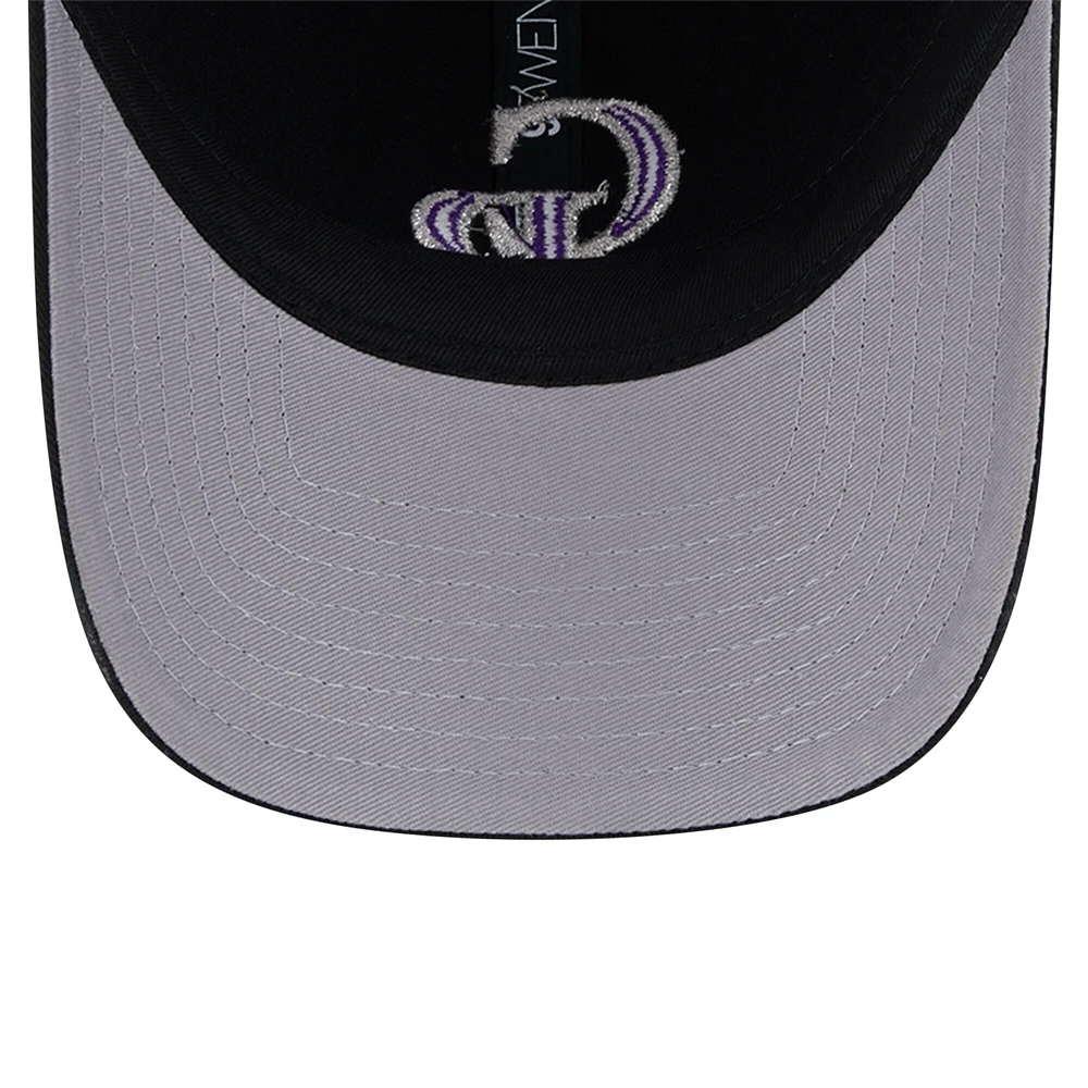 Men's New Era Black Colorado Rockies Team Slick Trucker 9TWENTY Adjustable Hat