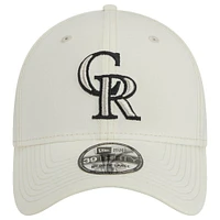 Men's New Era Cream Colorado Rockies Chrome Team Classic 39THIRTY Flex Hat