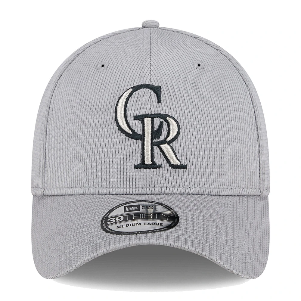 Men's New Era Gray Colorado Rockies Active Pivot 39THIRTY Flex Hat