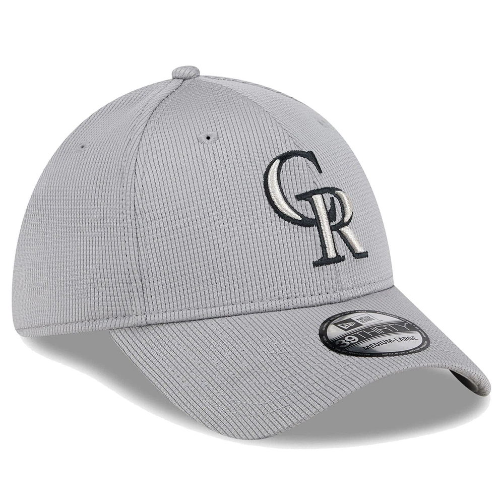 Men's New Era Gray Colorado Rockies Active Pivot 39THIRTY Flex Hat