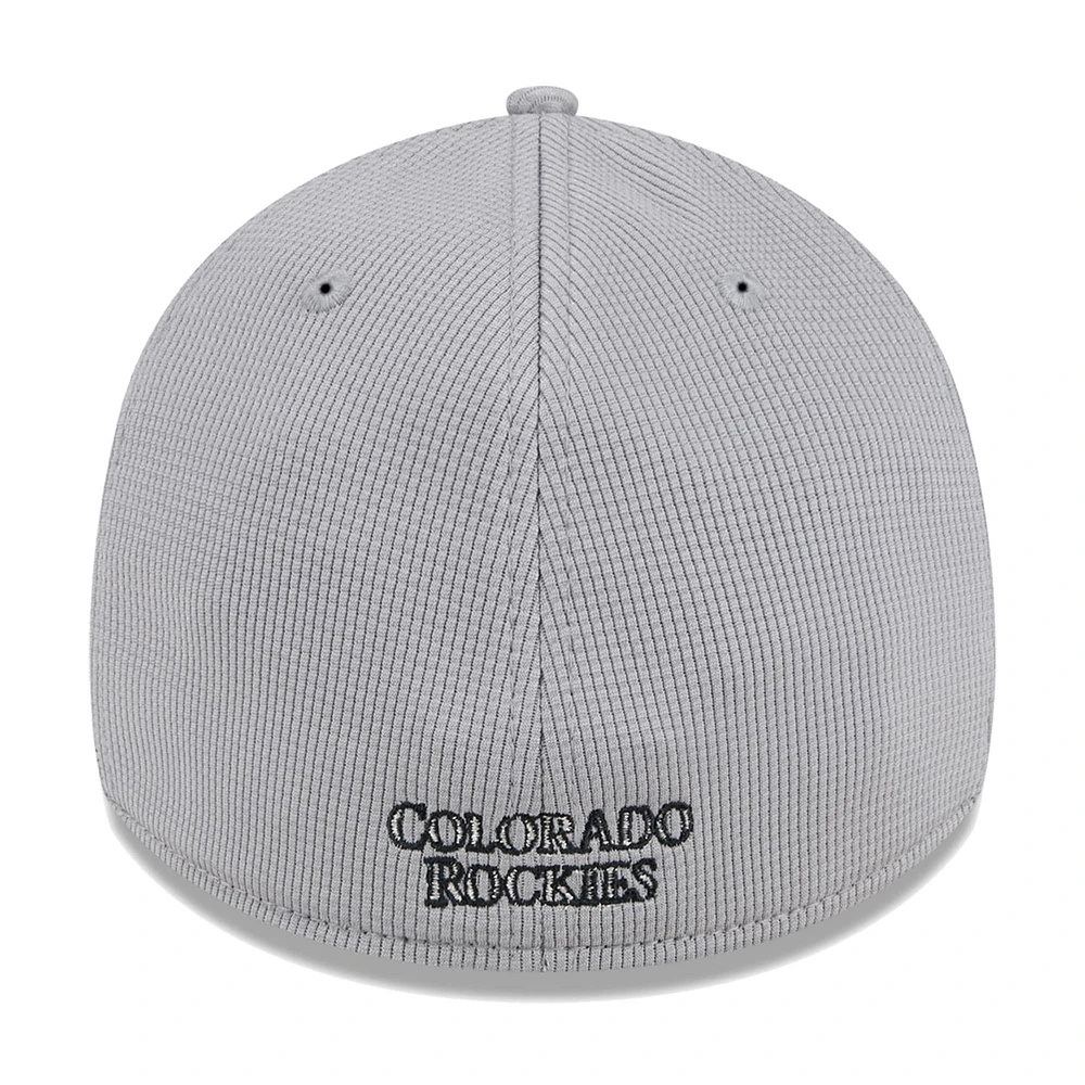 Men's New Era Gray Colorado Rockies Active Pivot 39THIRTY Flex Hat