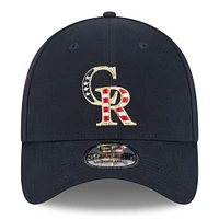 Casquette 39THIRTY Flex Fit New Era pour homme, Colorado Rockies, bleu marine, 2023 Fourth of July