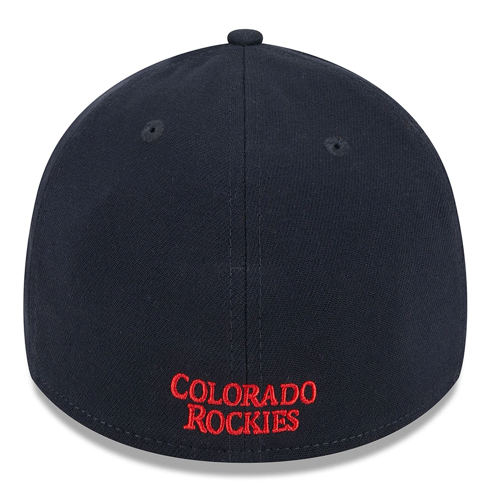 Casquette 39THIRTY Flex Fit New Era pour homme, Colorado Rockies, bleu marine, 2023 Fourth of July
