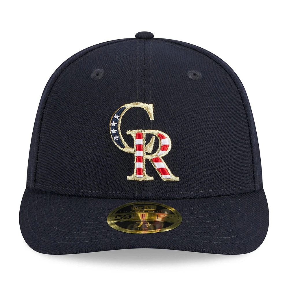 Men's New Era  Navy Colorado Rockies 2023 Fourth of July Low Profile 59FIFTY Fitted Hat