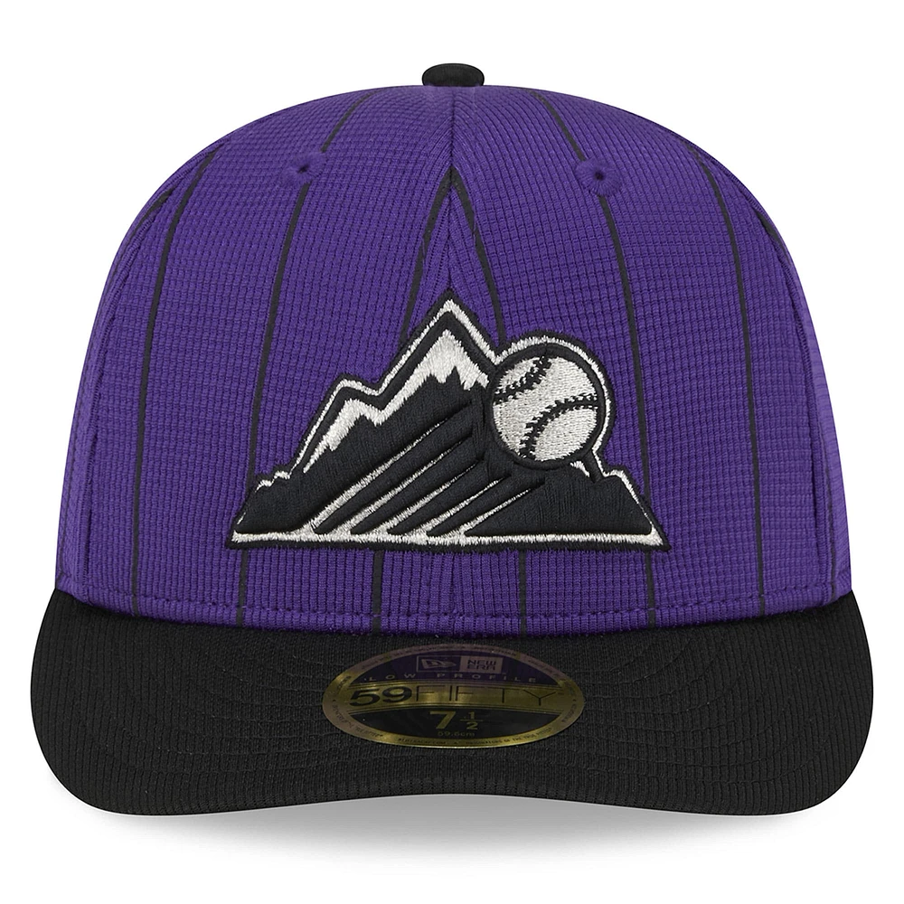 Men's New Era  Purple Colorado Rockies 2025 Batting Practice Low Profile 59FIFTY Fitted Hat