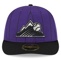Men's New Era  Purple Colorado Rockies 2025 Batting Practice Low Profile 59FIFTY Fitted Hat
