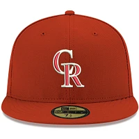 Men's New Era Red Colorado Rockies White Logo 59FIFTY Fitted Hat
