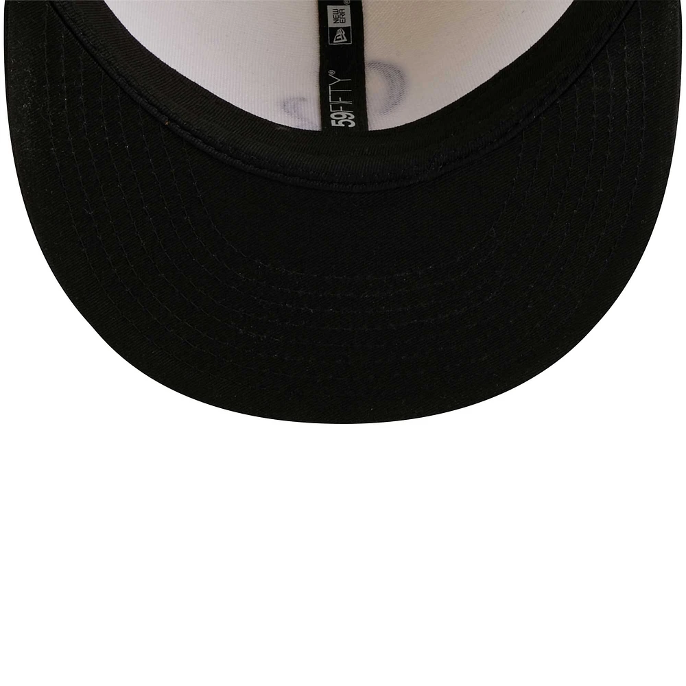 Men's New Era Stone/Black Colorado Rockies Chrome 59FIFTY Fitted Hat