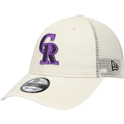Casquette de camionneur réglable New Era Stone Colorado Rockies Game Day 9TWENTY pour hommes