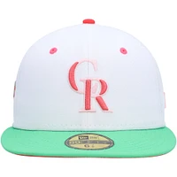 Casquette ajustée 20th Anniversary Watermelon Lolli 59FIFTY New Era pour homme, blanc/vert Colorado Rockies