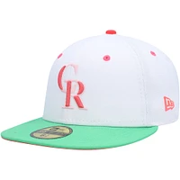 Casquette ajustée 20th Anniversary Watermelon Lolli 59FIFTY New Era pour homme, blanc/vert Colorado Rockies
