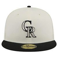 Men's New Era White Colorado Rockies Chrome 59FIFTY Fitted Hat