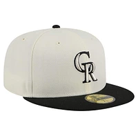 Men's New Era White Colorado Rockies Chrome 59FIFTY Fitted Hat