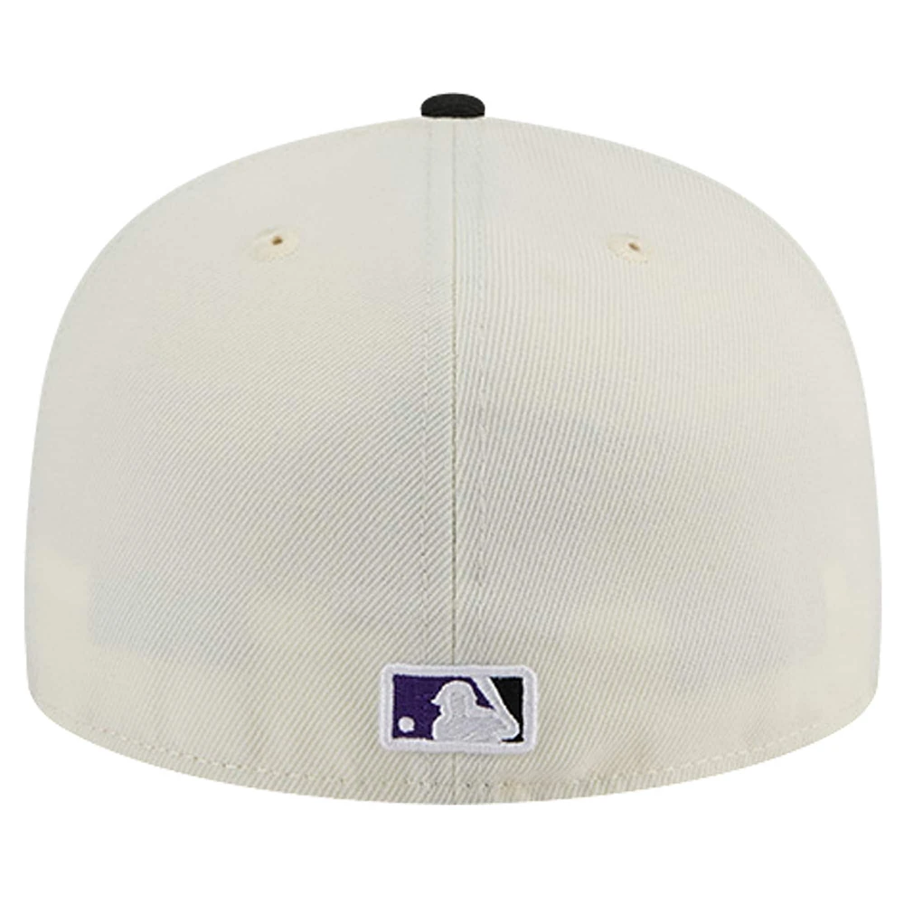 Men's New Era White Colorado Rockies Chrome 59FIFTY Fitted Hat