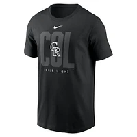 Men's Nike Black Colorado Rockies Fashion Local T-Shirt
