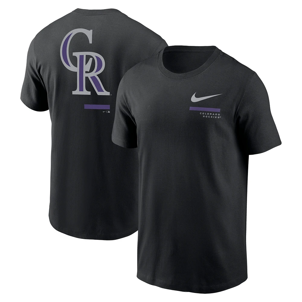 Men's Nike Black Colorado Rockies Over the Shoulder T-Shirt