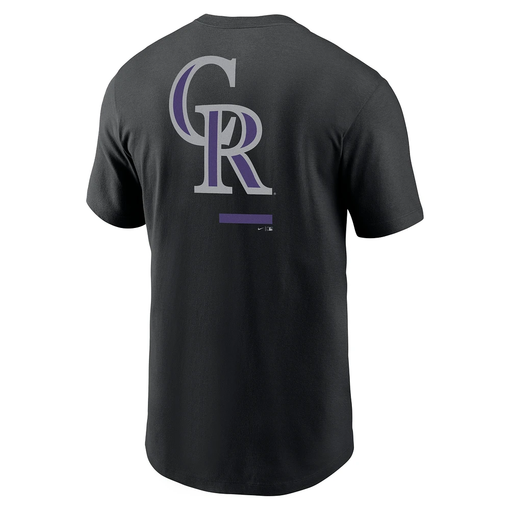 Men's Nike Black Colorado Rockies Over the Shoulder T-Shirt