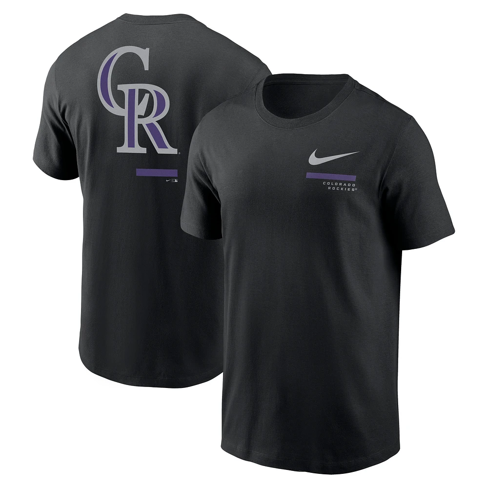 Men's Nike Black Colorado Rockies Over the Shoulder T-Shirt
