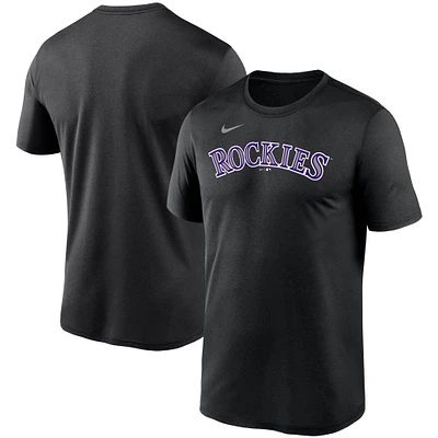 T-shirt Nike noir Colorado Rockies Wordmark Legend Performance pour homme